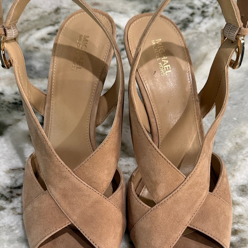Michael Kors Beige Crisscross Sandals - Picture 5 of 6